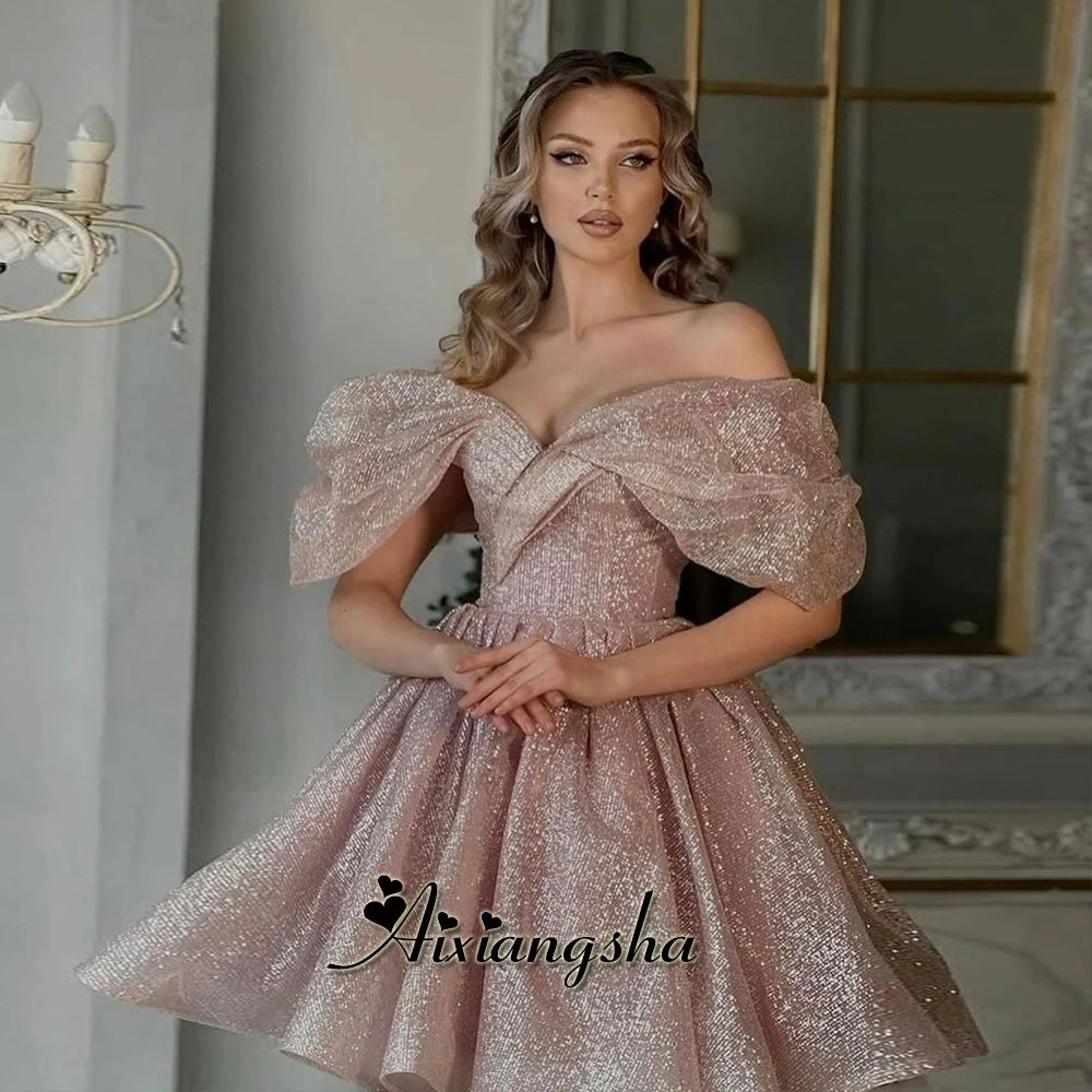 Celestial Tulle Off-Shoulder Mini Gown