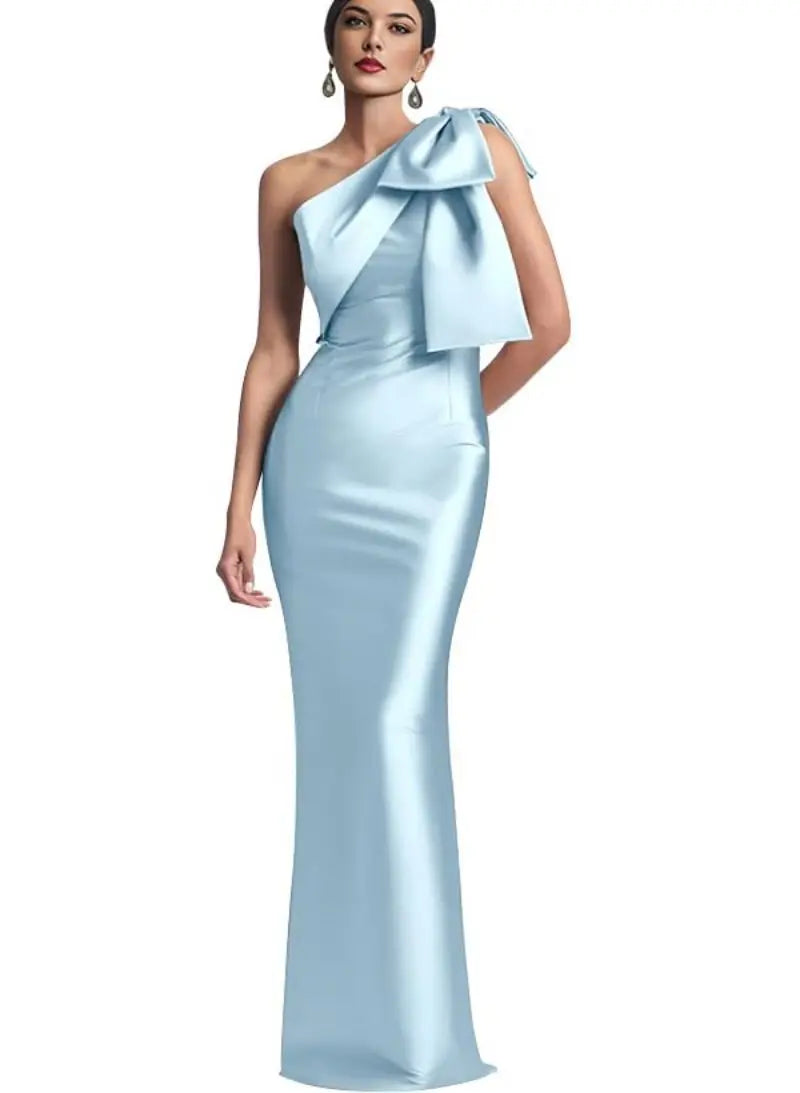 Opera Bow One-Shoulder Mermaid Gown