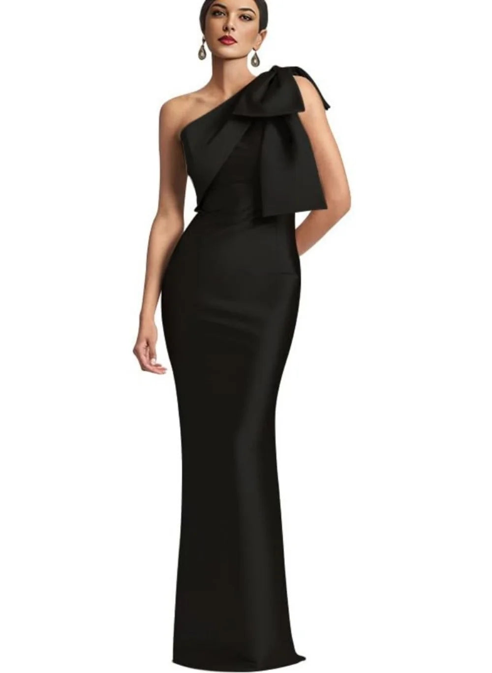 Opera Bow One-Shoulder Mermaid Gown