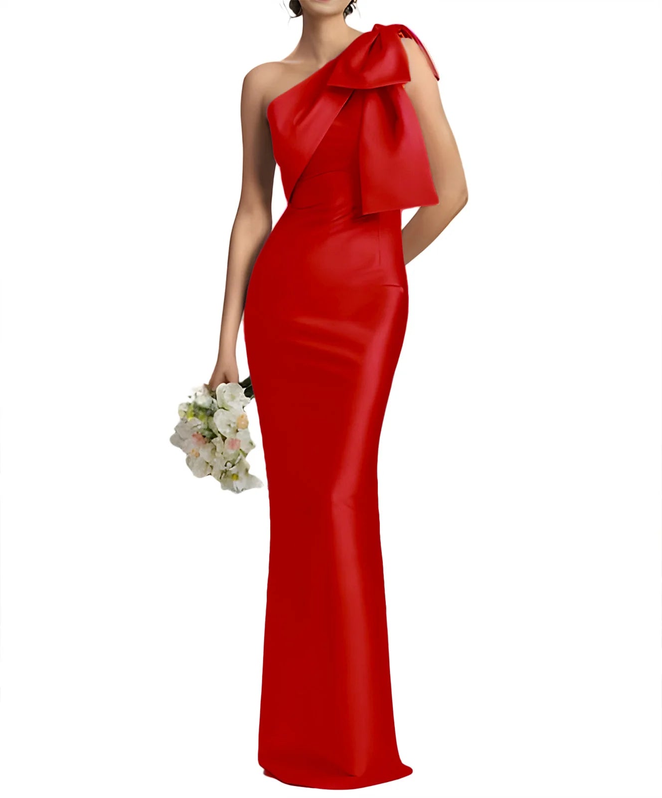 Opera Bow One-Shoulder Mermaid Gown