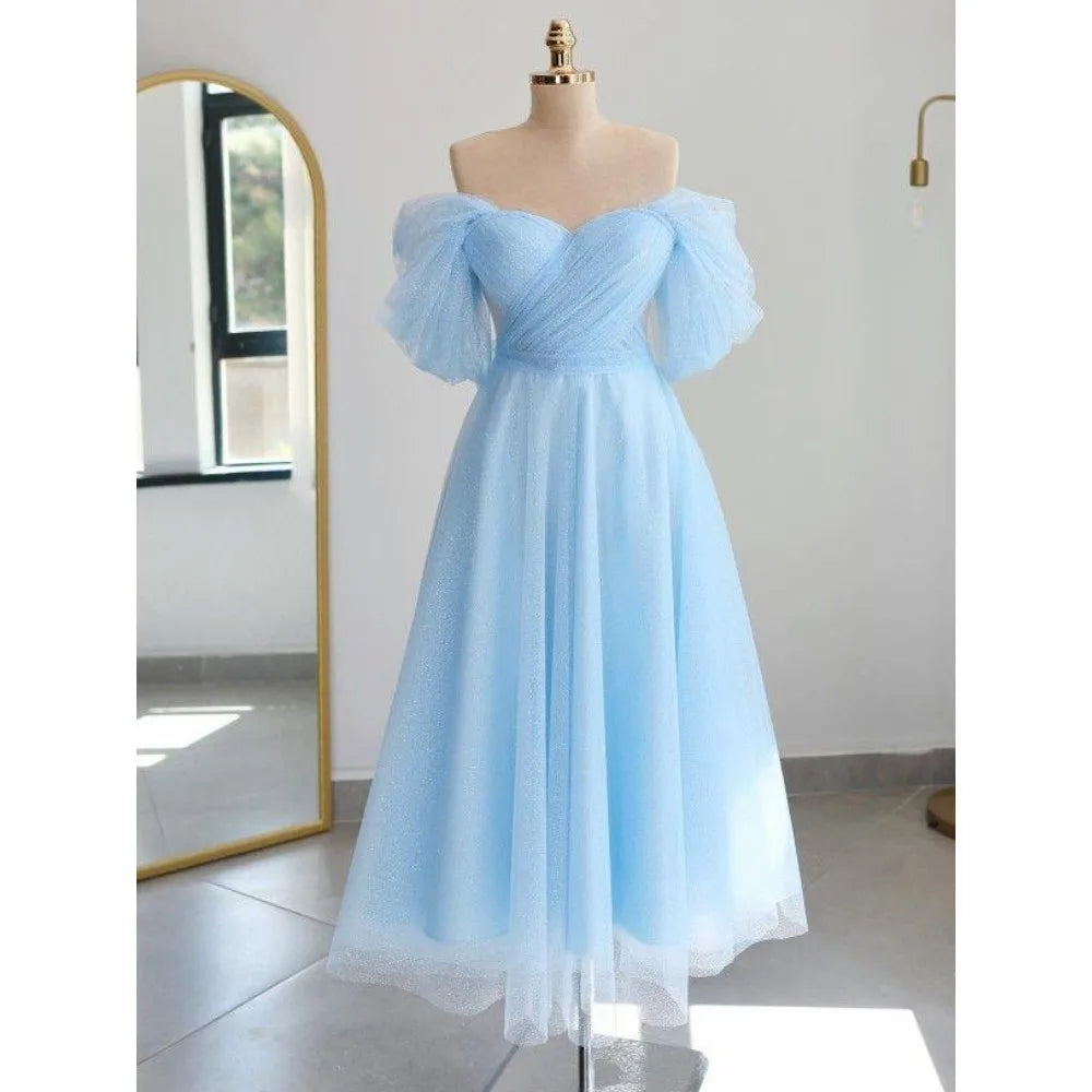 Crystal Tulle Off-Shoulder Bridal Mini
