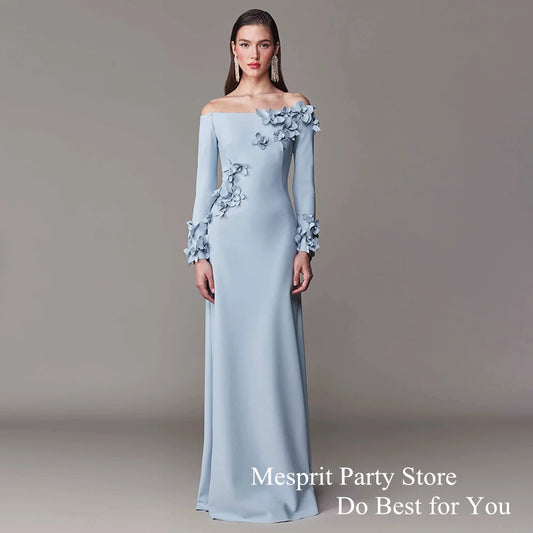 Bluebell Bouquet Boatneck Evening Gown