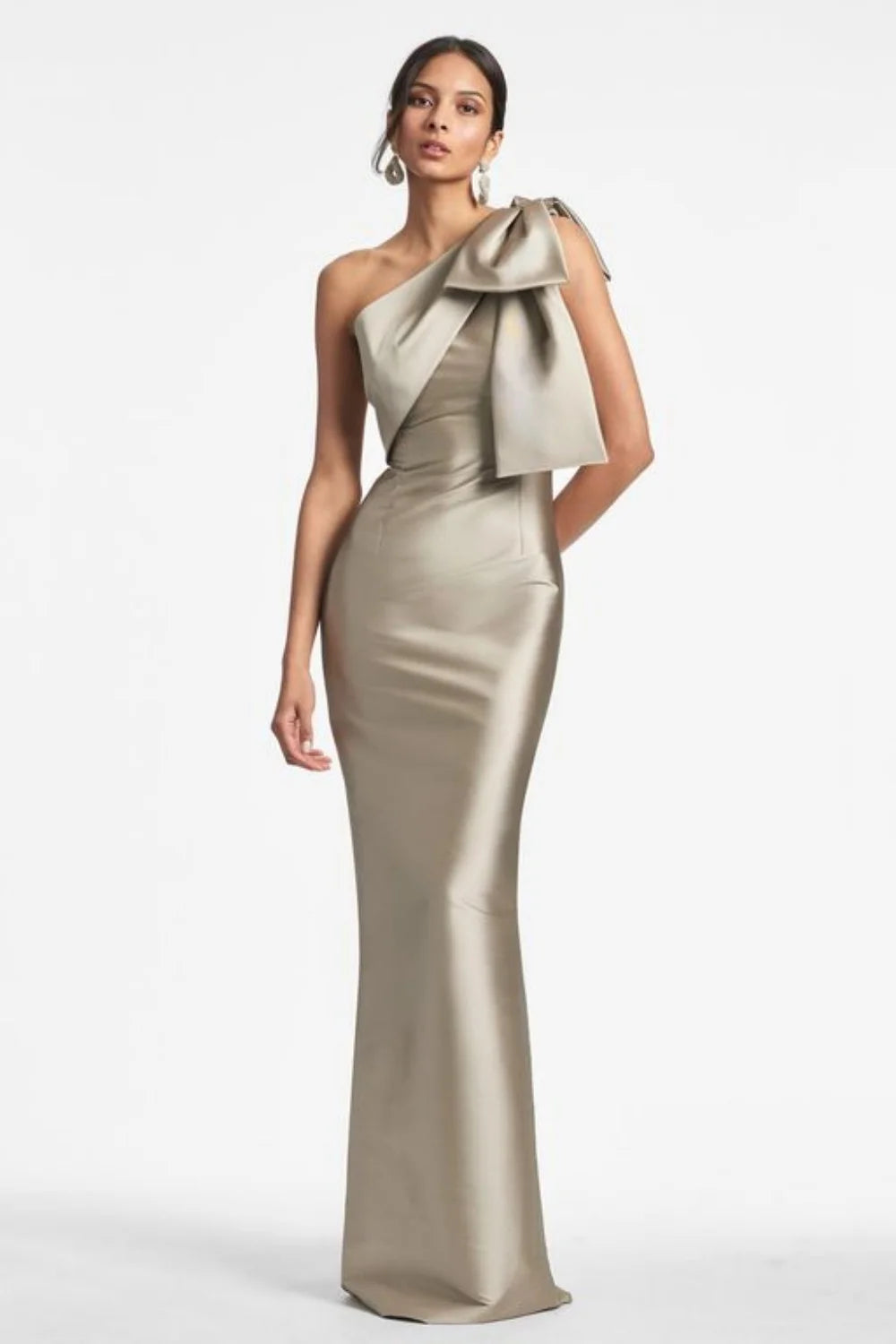 Opera Bow One-Shoulder Mermaid Gown