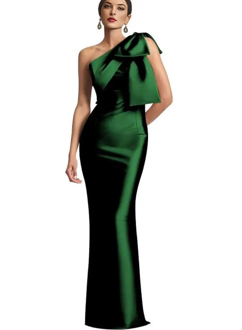 Opera Bow One-Shoulder Mermaid Gown