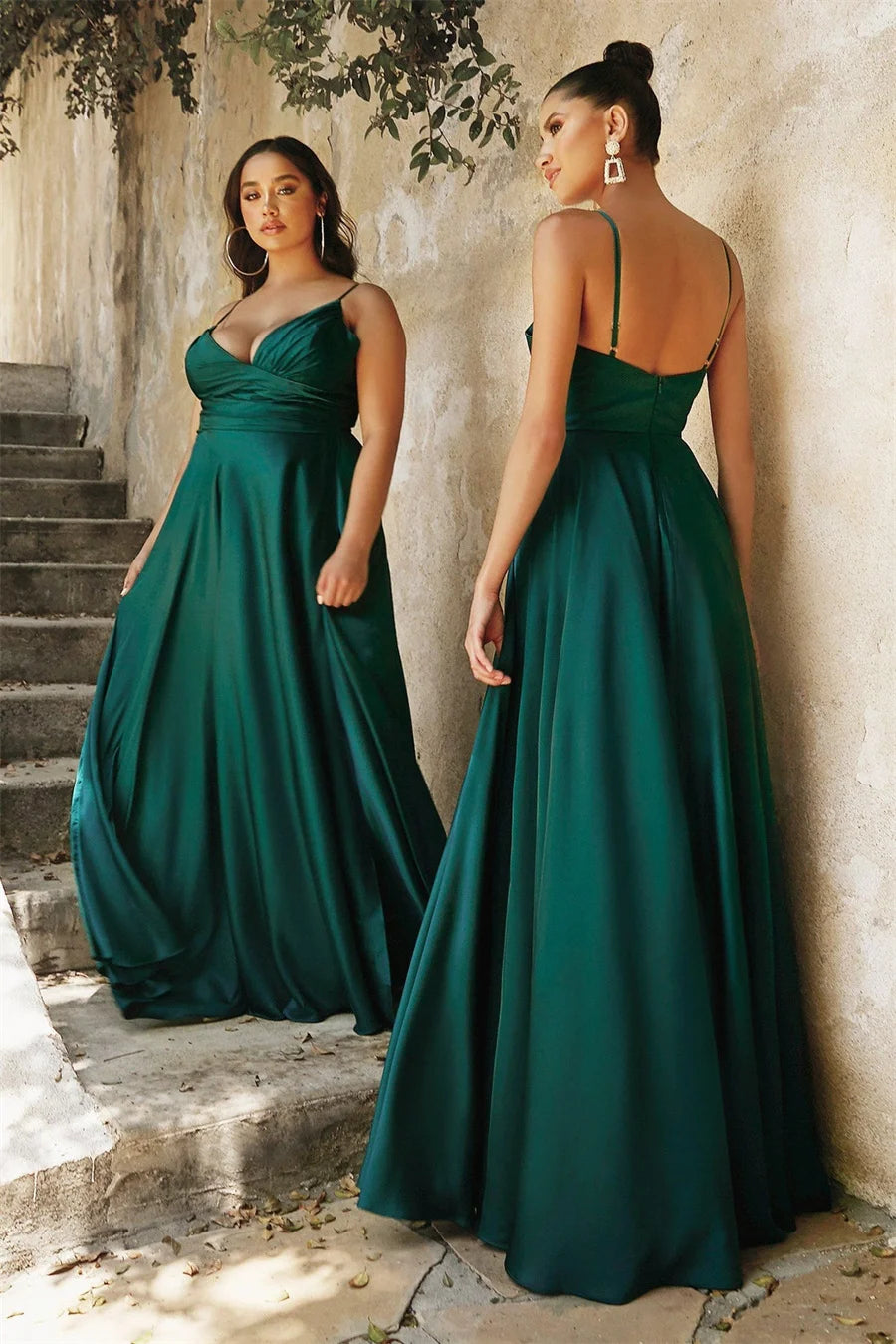Luxe Satin Sweetheart Leg-Slit Gown
