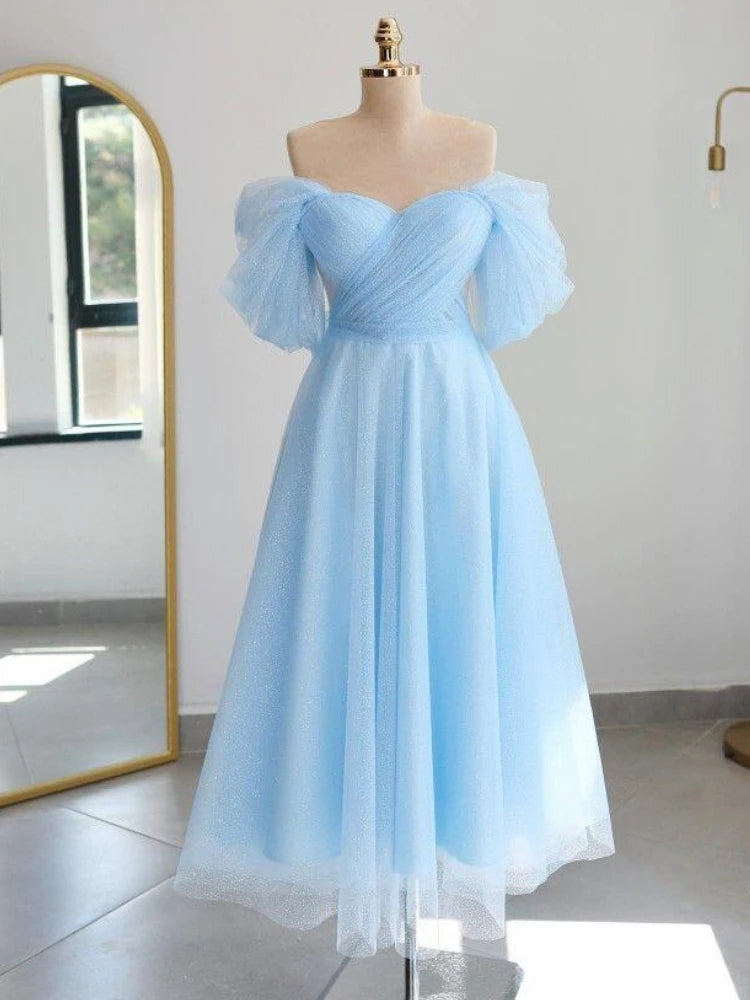 Crystal Tulle Off-Shoulder Bridal Mini