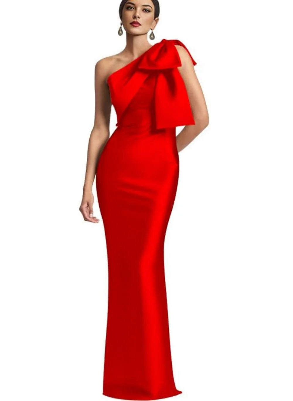 Opera Bow One-Shoulder Mermaid Gown