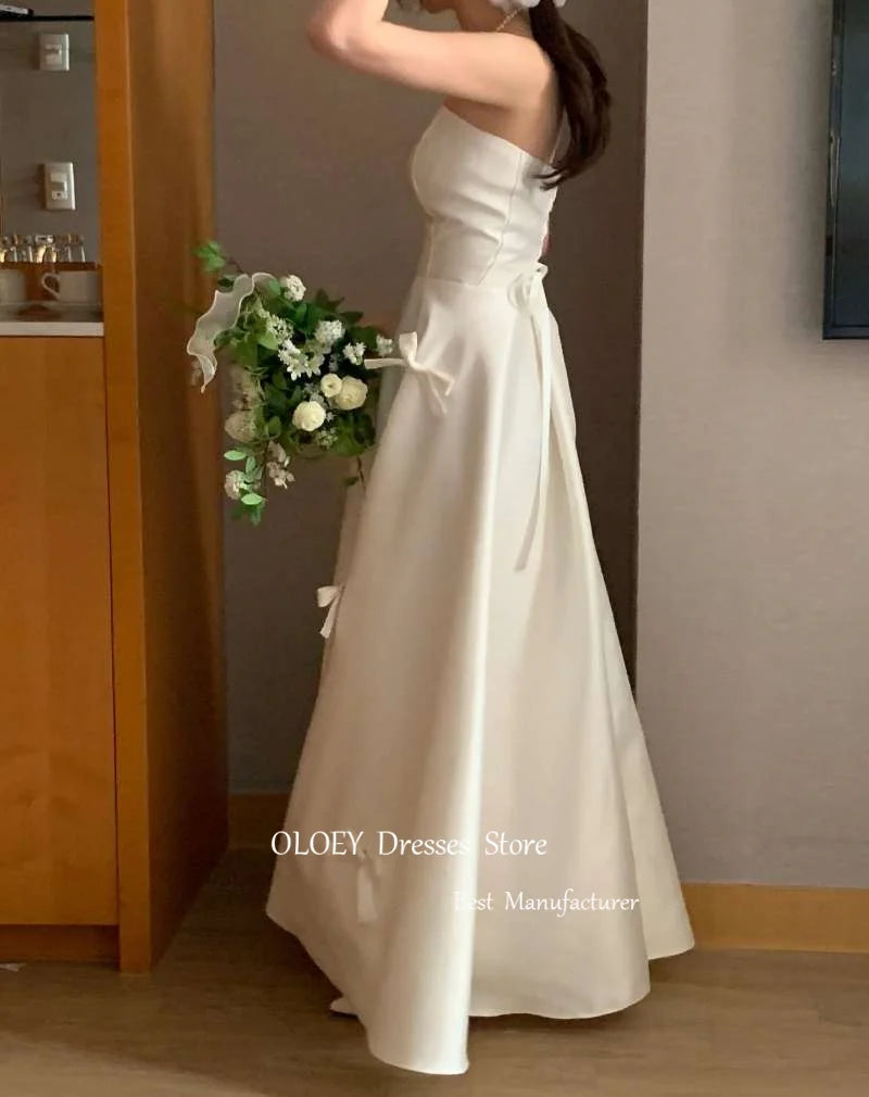 Noir Bowknot Strapless A-Line Gown