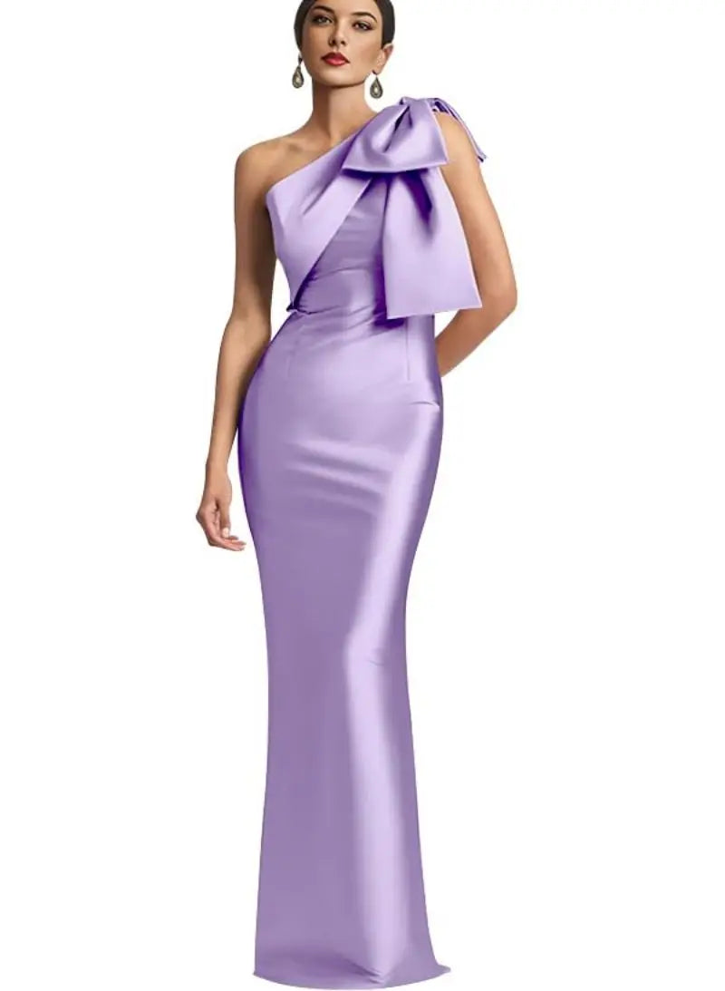 Opera Bow One-Shoulder Mermaid Gown