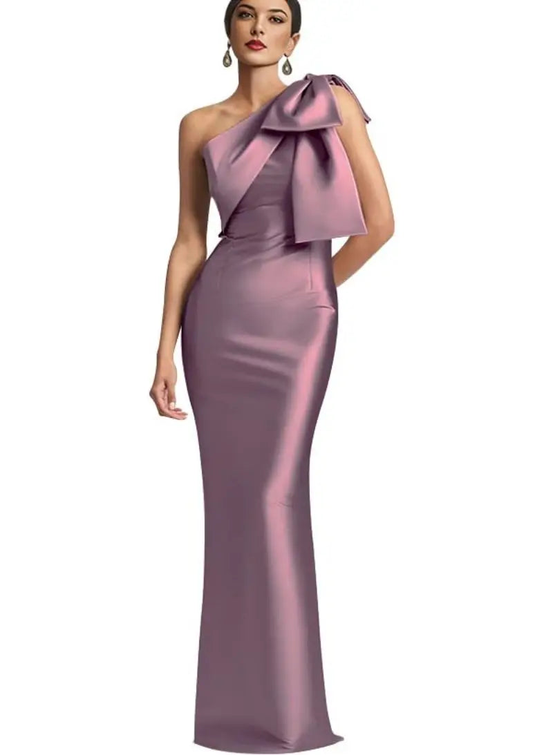 Opera Bow One-Shoulder Mermaid Gown