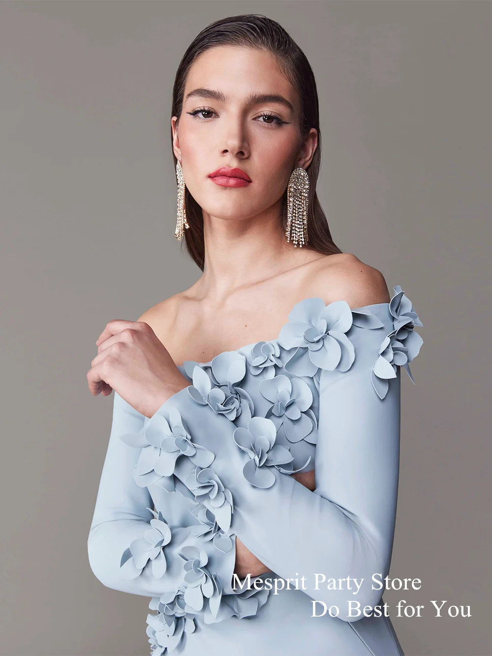 Bluebell Bouquet Boatneck Evening Gown