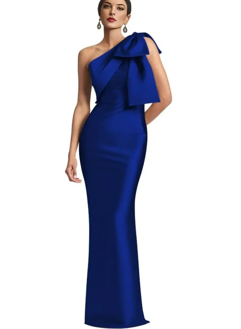 Opera Bow One-Shoulder Mermaid Gown