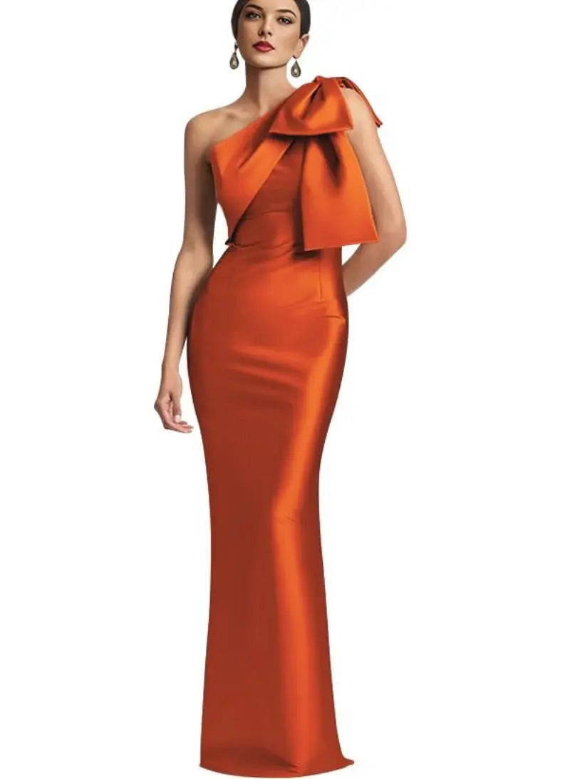 Opera Bow One-Shoulder Mermaid Gown