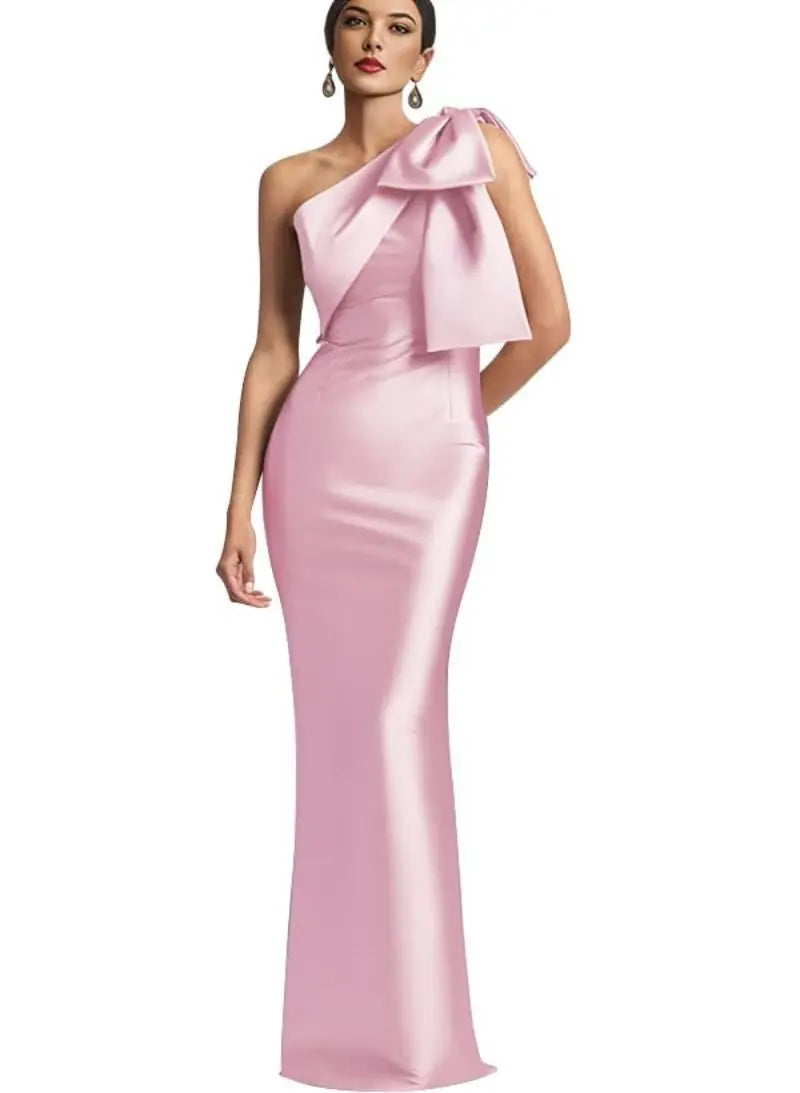 Opera Bow One-Shoulder Mermaid Gown