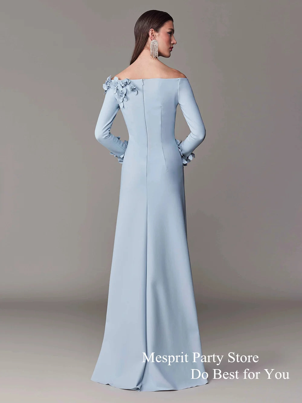 Bluebell Bouquet Boatneck Evening Gown