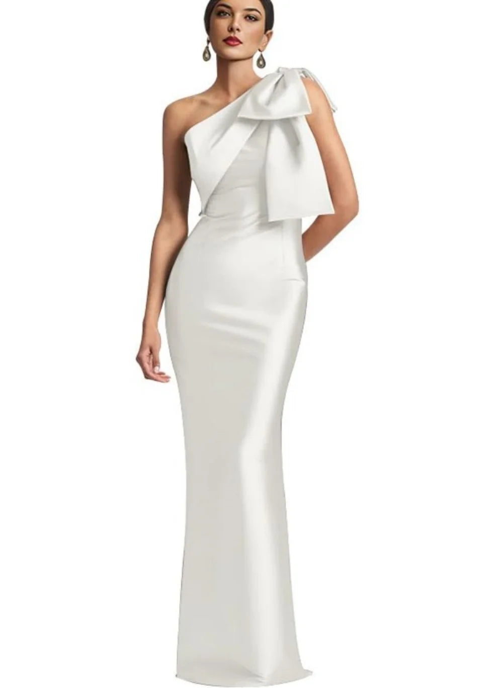 Opera Bow One-Shoulder Mermaid Gown