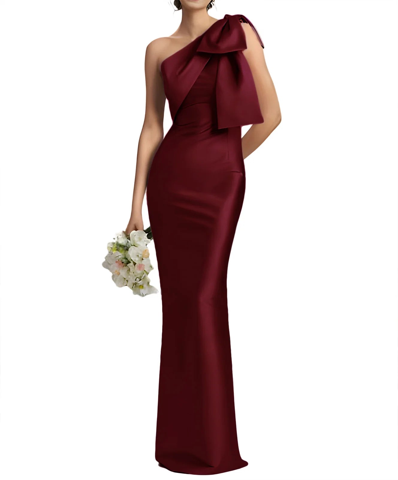 Opera Bow One-Shoulder Mermaid Gown