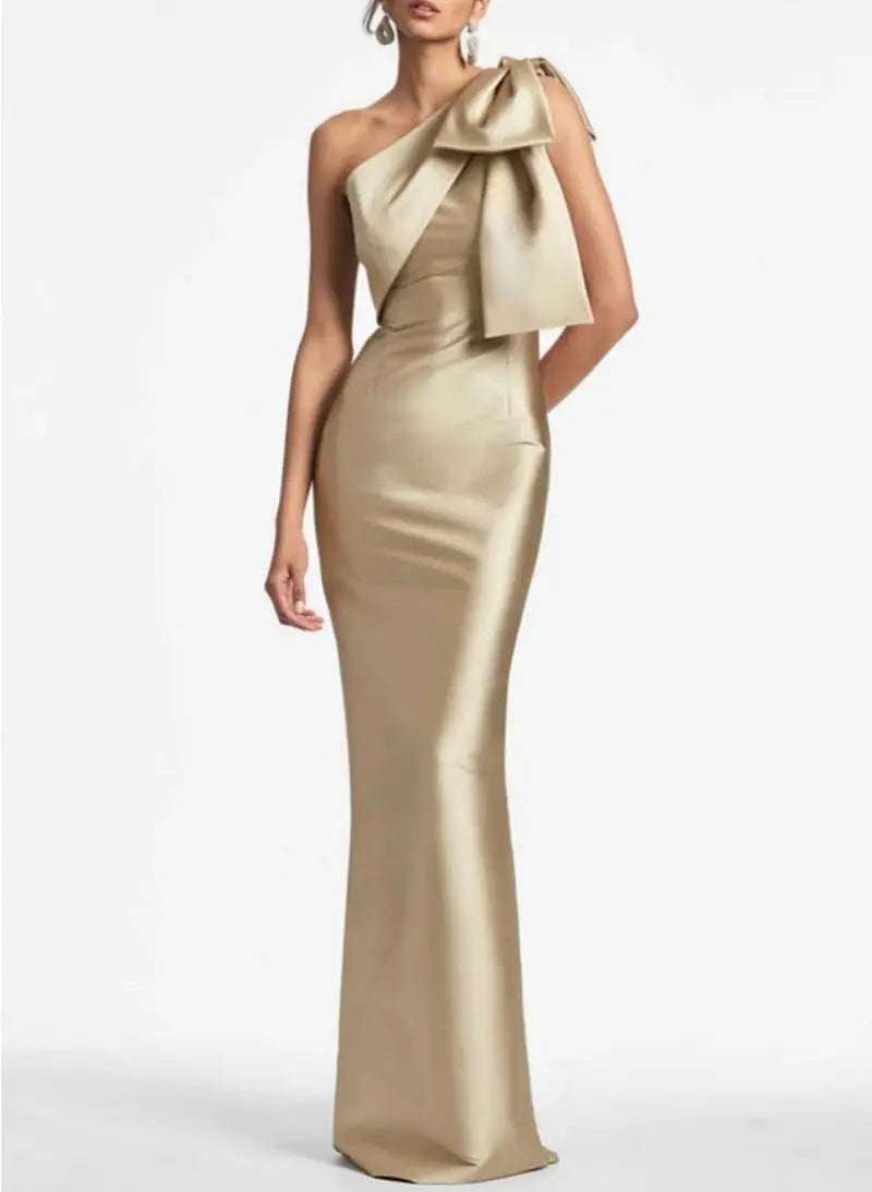 Opera Bow One-Shoulder Mermaid Gown
