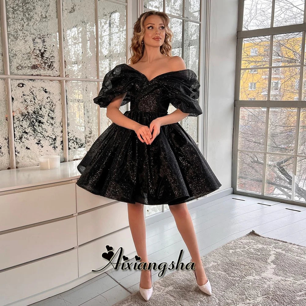 Celestial Tulle Off-Shoulder Mini Gown